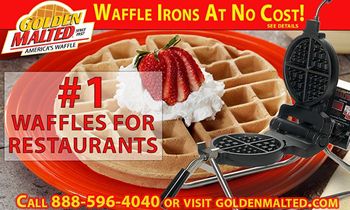 Waffle Irons Provided at No Cost – #1 Waffles for Restaurants – Only with Golden Malted