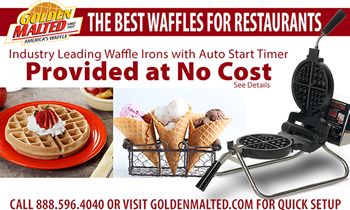 Waffle Irons Provided at No Cost with Golden Malted – America’s #1 Waffle
