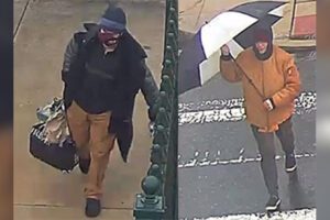Philadelphia police searching for couple who broke into and robbed philadelphia barbershop
