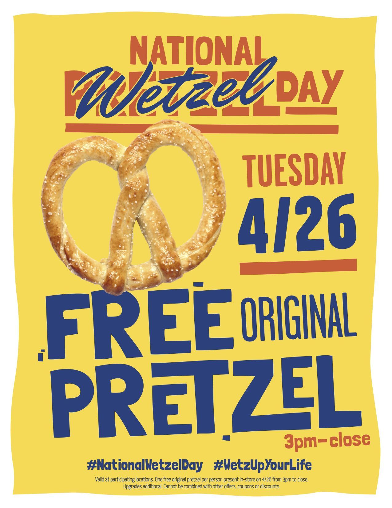 Wetzel's Pretzels Celebrates National Wetzel Day with Free Pretzel Giveaway for All