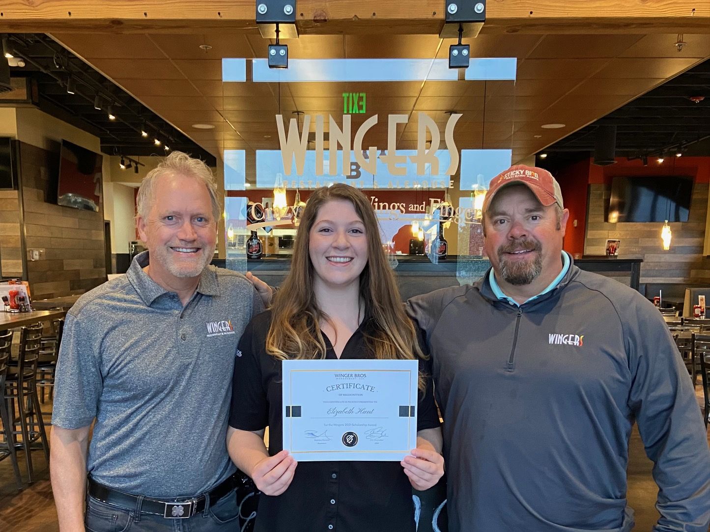 Wingers Announces Recipient of First-Annual Hospitality Scholarship Wingers Announces Recipient of First-Annual Hospitality Scholarship