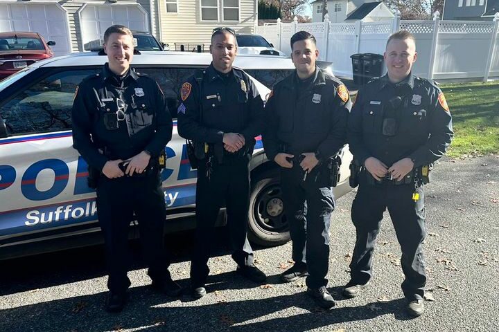 A Shirley woman has a lot to be thankful for this Thanksgiving week with the birth of her son, Owen, who arrived in dramatic fashion with the help of SCPD officers on Saturday.