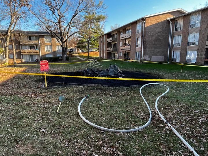 Fire at the playground in the 6200 block of Springhill Dr.