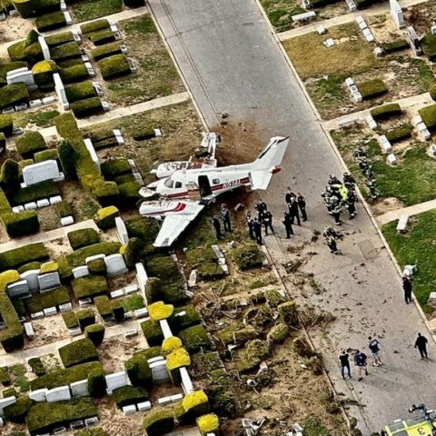 Scpd officers as well as members of the east farmingdale fire department responded to a plane crash at the beth moses cemetery in west babylon on saturday afternoon. Photo provided by scpd.