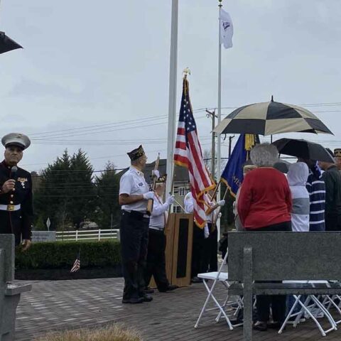 Umsc vietnam veteran cpl ken bressi speaks at the veterans memorial garden - photo by veterans memorial garden