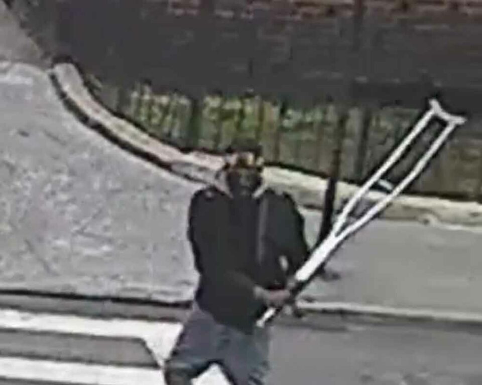 Do you know this guy? On 11/17/22 at approx. 7:38 AM, on the corner of St Paul's Pl & St Paul's Ct in Brooklyn, the suspect, unprovoked, struck a 12-year-old male multiple times with a crutch before fleeing.