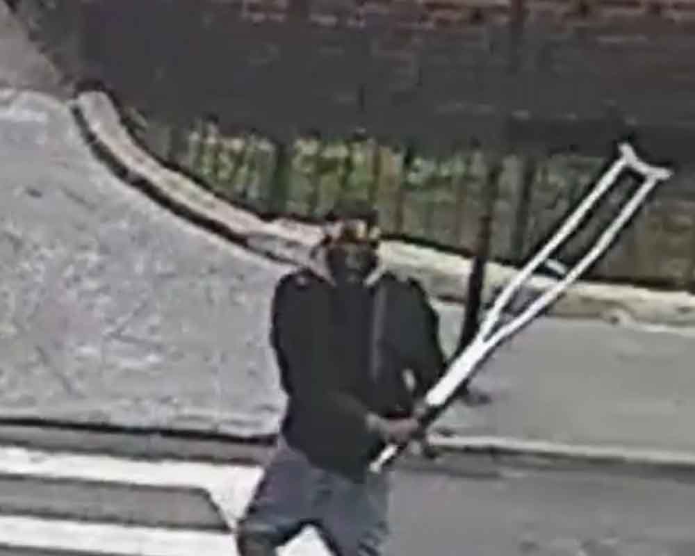 Do you know this guy? On 11/17/22 at approx. 7:38 AM, on the corner of St Paul's Pl & St Paul's Ct in Brooklyn, the suspect, unprovoked, struck a 12-year-old male multiple times with a crutch before fleeing.