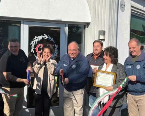 Mayor Carmen Amato joins township officials for the grand opening of Cucina Fresca.