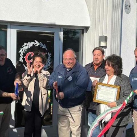 Mayor carmen amato joins township officials for the grand opening of cucina fresca.