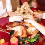 Celebrating Thanksgiving with drinks.