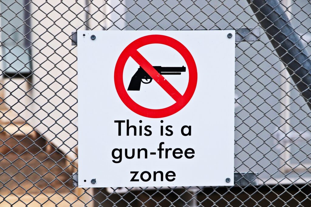 Gun free zone - stock photo
