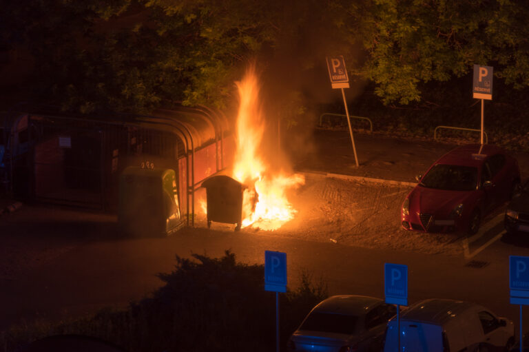 Dumpster fire captured on security camera - File Photo