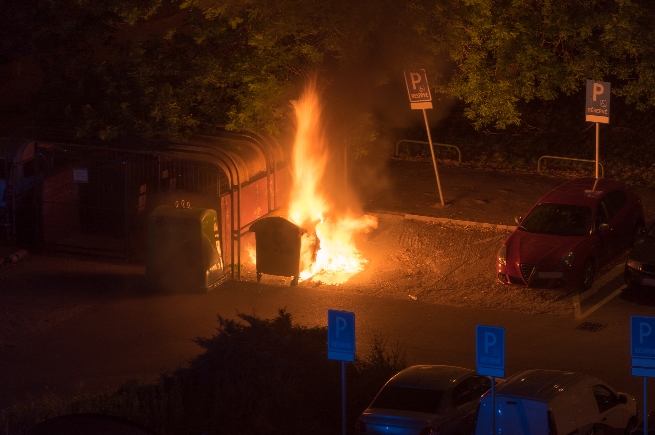 Dumpster fire captured on security camera - File Photo