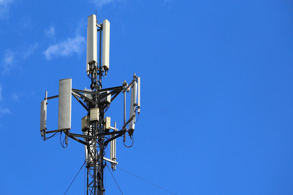 5G mobile phone tower. High Speed Broadband