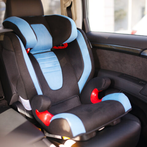 Empty car seat in car - file photo