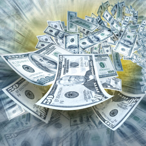 Lottery winner - money - stock photo