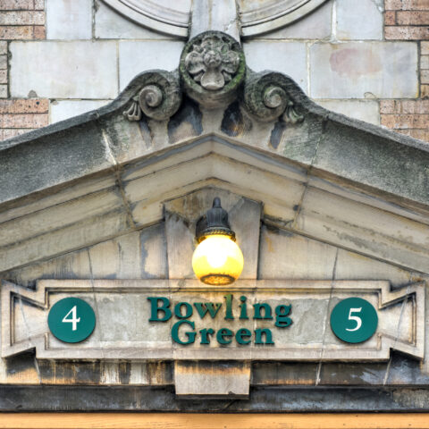 New york, new york - july 12, 2015: bowling green subway station in manhattan.