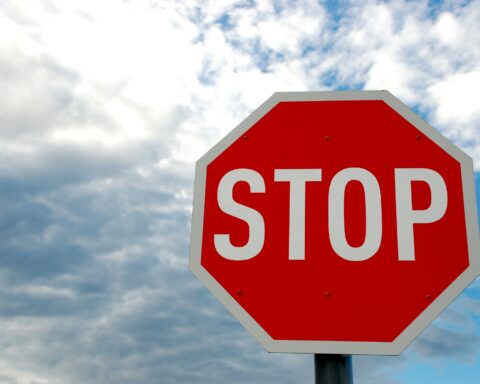 Stop sign.