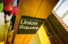 Union Square sign in New York subway station