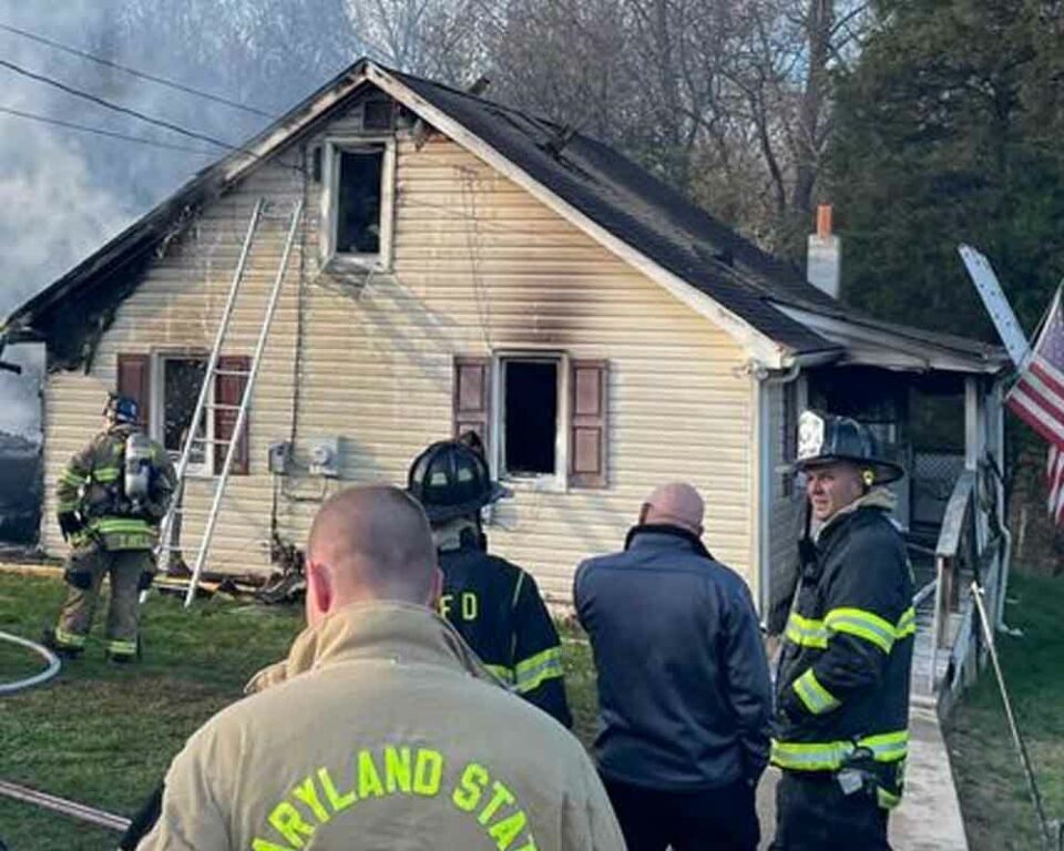 Deputy State Fire Marshals are on the scene of a reported dwelling fire in Elkton involving one death, with another critically injured. Photo by Oliver Alkire