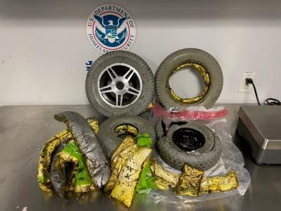 The wheels on this passenger’s wheelchair stopped going round and round on arrival at John F. Kennedy International Airport when U. S. Customs and Border Protection officers seized her loaded wheelchair.