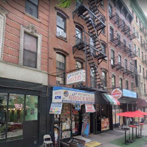 Lower east side apartment building where an elderly woman and her son were found dead.