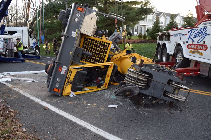 Gloucester Township Police Media Release- GTPD Investigate Motor Vehicle Crash Involving Overturned Hydraulic Crane Truck
