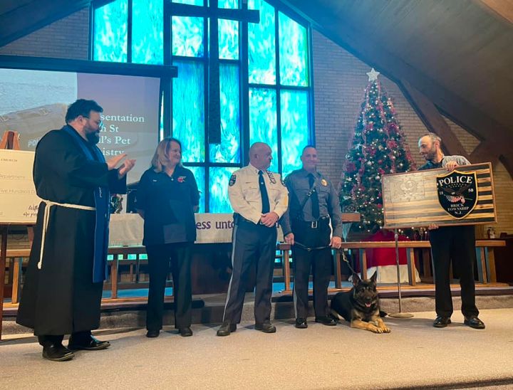 Paul's United Methodist Church presents $2500 check to Brick Police Dept.