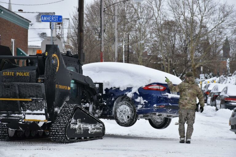 he ROOK removing vehicles from the roadways in Buffalo, so the streets can be plowed! - Photo by NYSP