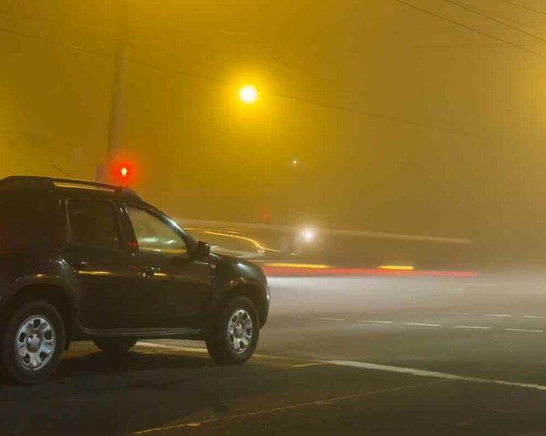 car driving at night