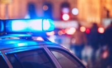 Police lights during police investigation.