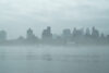 A foggy and rainy morning in Manhattan.