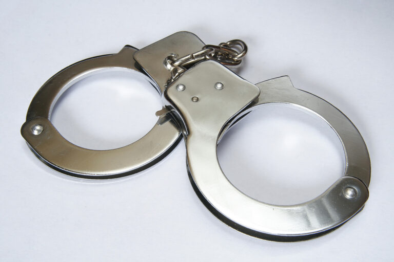 Handcuffs used during police arrest.
