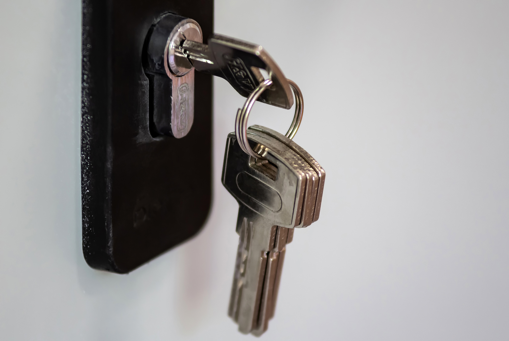 Key in door lock.