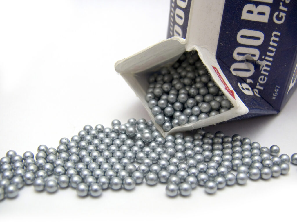 Silver BB s used in an air rifle