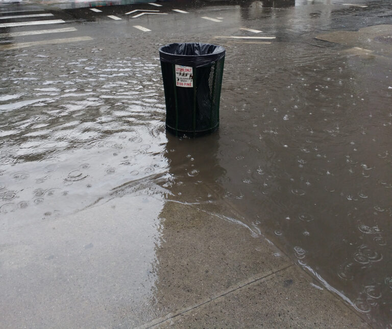 Flooded corner in NYC.