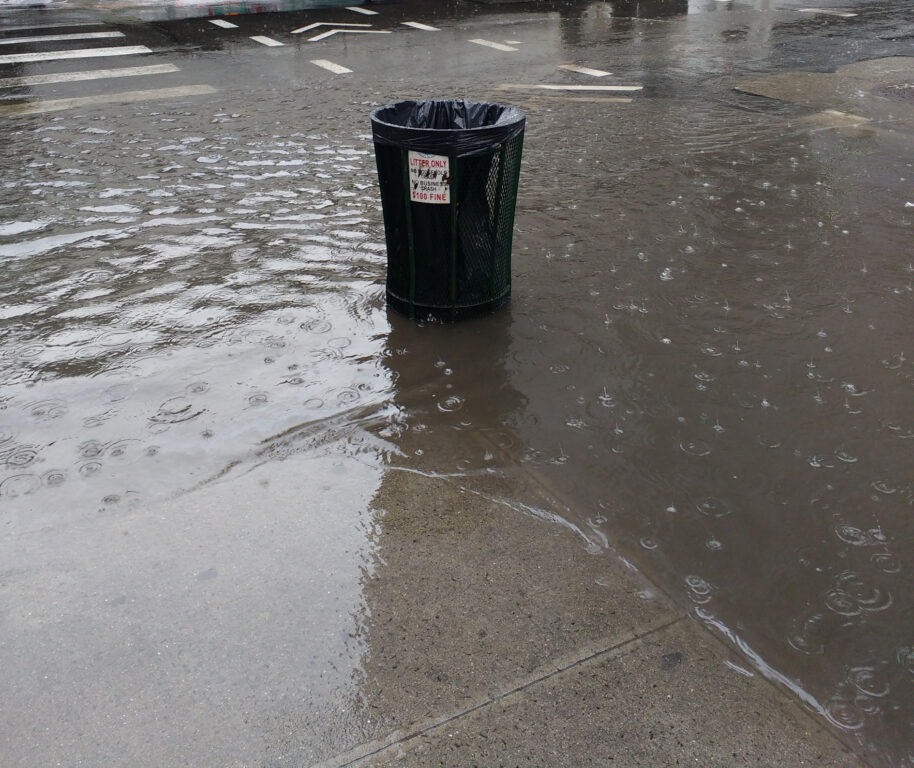 Flooded corner in NYC.