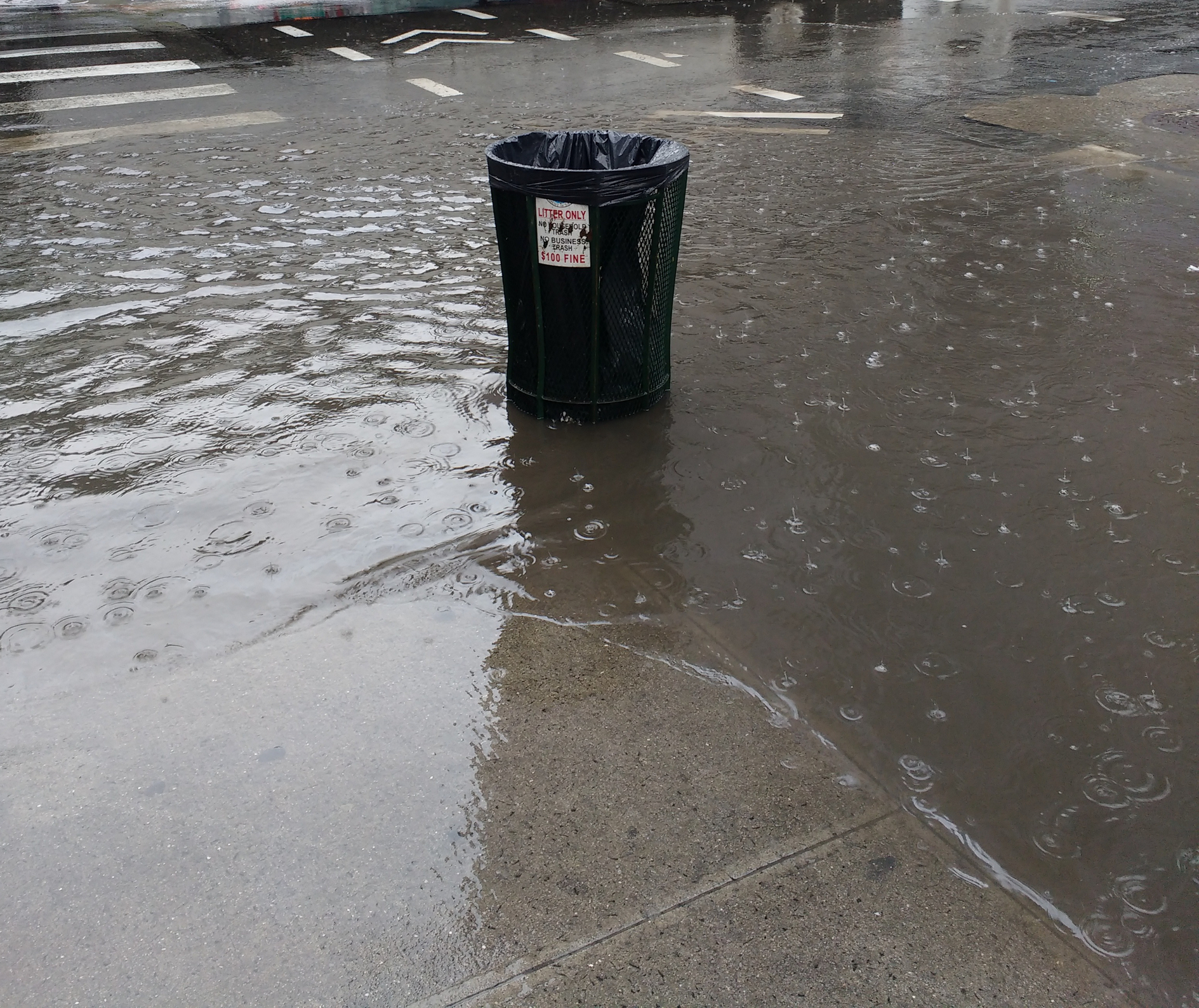Flooded corner in NYC.