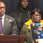 Suffolk County Police Commissioner Rodney K. Harrison and Homicide Squad detectives were joined by the mother of a homicide victim during a press conference to ask for help from the public to come forward with information to bring his killer to justice.