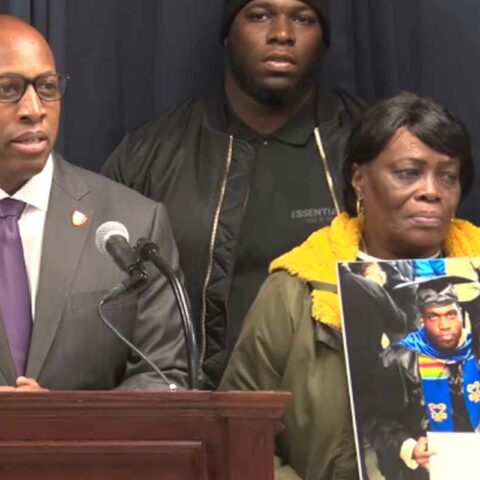 Suffolk county police commissioner rodney k. Harrison and homicide squad detectives were joined by the mother of a homicide victim during a press conference to ask for help from the public to come forward with information to bring his killer to justice.