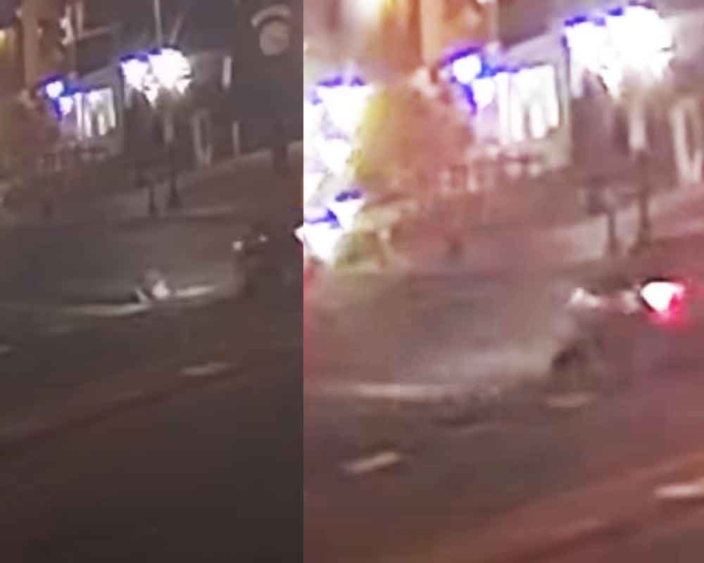 Moment of impact in video shared by the Lakewood Scoop to Youtube.