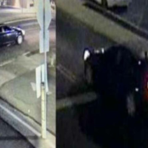 The vehicle that struck the pedestrian is a newer model black cadillac with tinted windows.