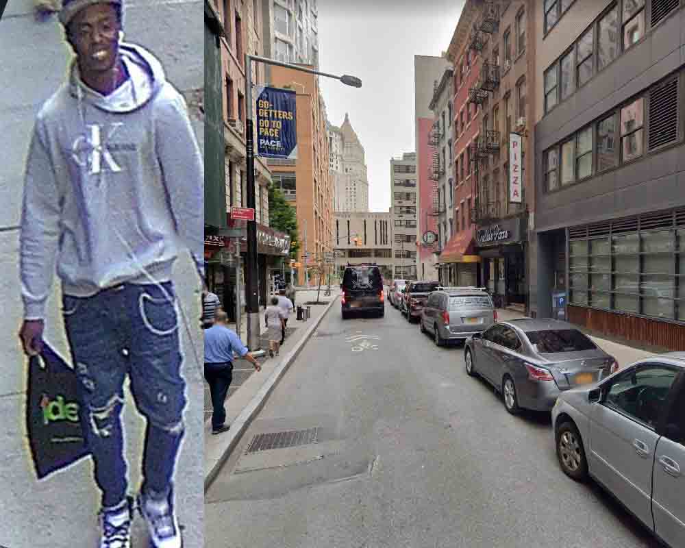 On 11/10/22 at approx. 10:30 AM, in front of 161 William St in Manhattan, the suspect, unprovoked, punched a 60-year-old man in the face, causing him to fall to the ground and briefly lose consciousness.