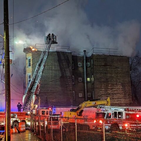 Members of the yonkers fire department are presently engaged in fire operations at 21 mulberry street, a four-story residential apartment building. Initial calls of fire were reported at approximately 4:20 pm.