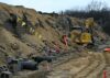 Heavy machinery was used to significantly damage a new retaining wall that borders the intersection of south minisink and cheesequake road.