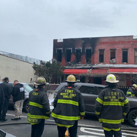 Deputy chief donlevy provides an update from the scene of this afternoon’s 2-alarm fire at 1211 evergreen avenue in the bronx.