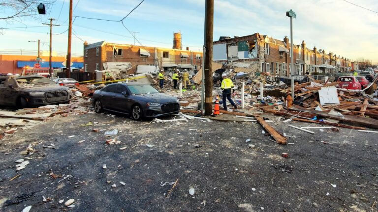 Gas explosion rocks philadelphia neighborhood on new year's day - photo licensed by shore news network.