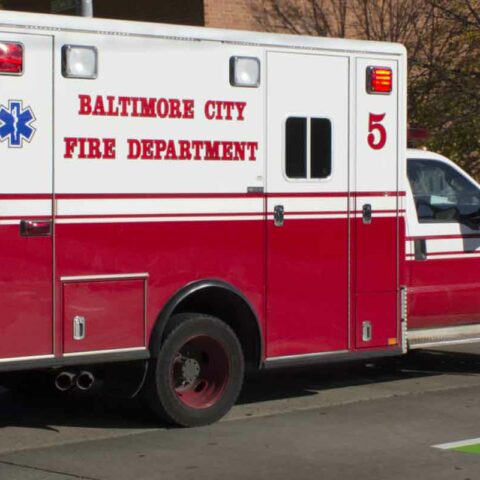 Baltimore city fire department ambulance - stock photo