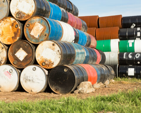 55 gallon drums, stock photo
