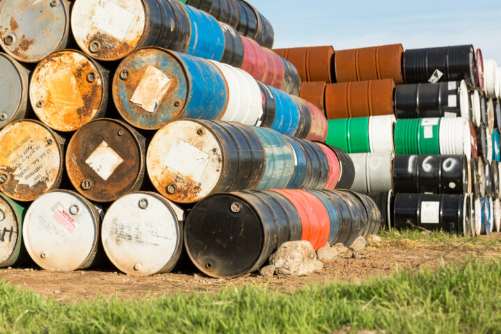 55 gallon drums, stock photo